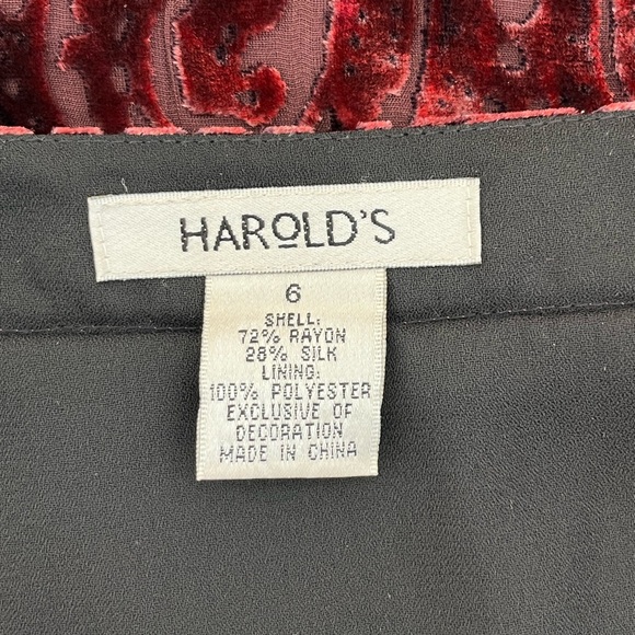 Harold's Burgundy Velvet A-Line Skirt - Picture 5 of 5